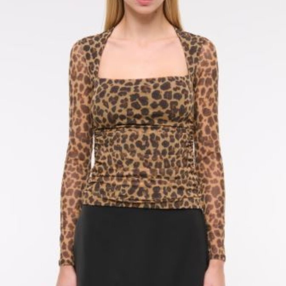 A&F AVA LONG SLEEVE MESH TOP